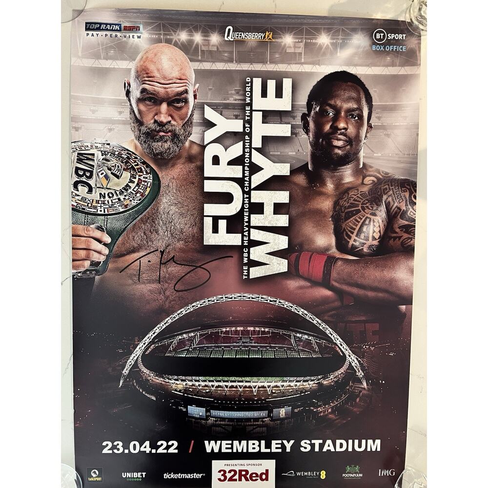 Tyson Fury SIGNED fight poster - FURY VS WHYTE OFFICIAL Fight Poster Autograph 2